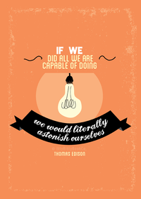 Thomas Edison Quote - Beautiful Retro Print - Itty Bitty Book Co Inspirational Quote Posters, Positivity, gift